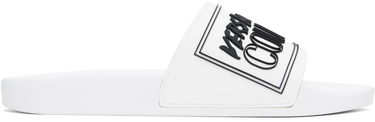 Sneakers og sko Versace Versace Jeans Couture Logo Shelly Pool Slides Hvid | E78YA3SQ3_EZSC22, 0