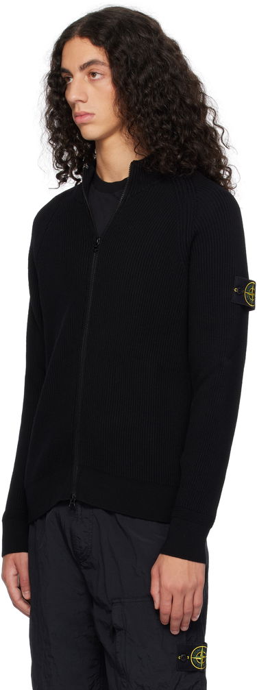 Sweater Stone Island Full Rib RWS Wool Zip-Up Jacket Sort | 8115519C2, 3