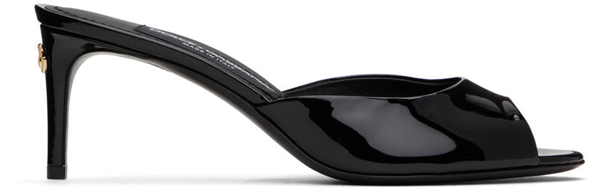 Sneakers og sko Dolce & Gabbana Patent Leather Mules Sort | CR1757 A1471
