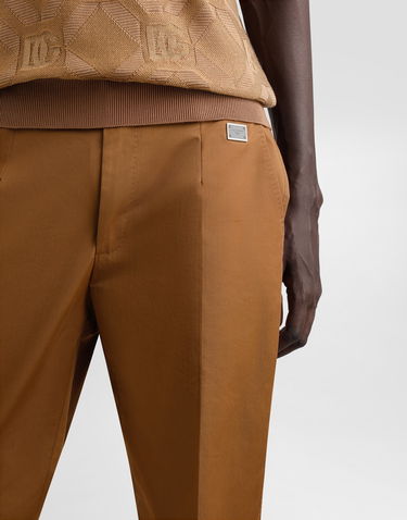 Bukser Dolce & Gabbana Dolce & Gabbana Tailored Cotton Pants Brun | GW13ETFUFNVM0019, 3