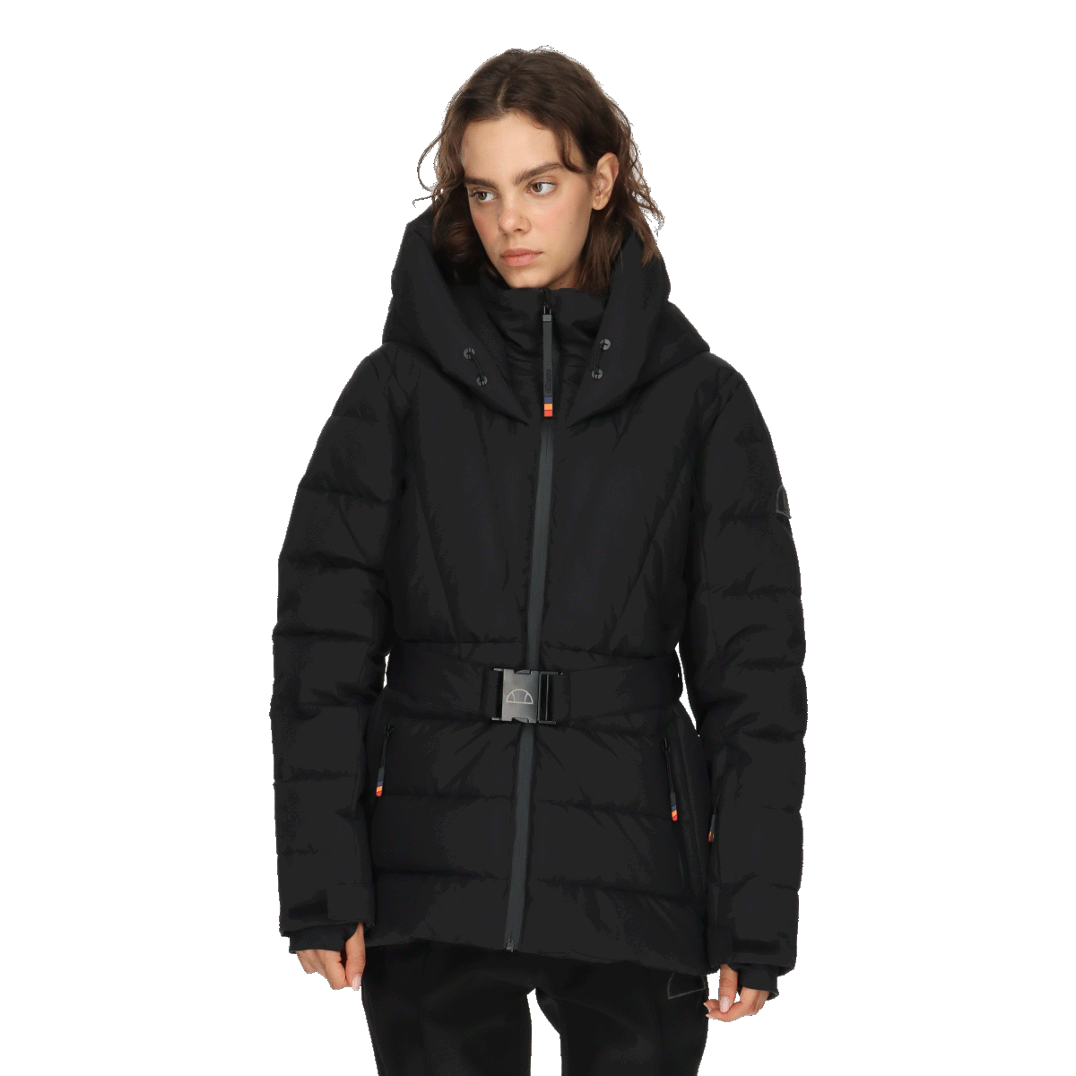 Puffer jakke Ellesse MYA Ski Puffer Jacket with Belt Sort | ELA253F506-01, 0