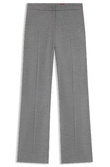 Bukser BOSS Regular-Fit Melange Stretch Flannel Trousers Grå | 50547588