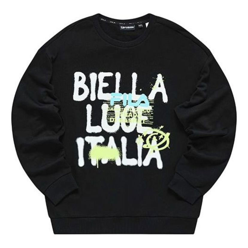 Sweater FILA Fusion Letter Printed Sweatshirt Sort | T11M235205F-BK
