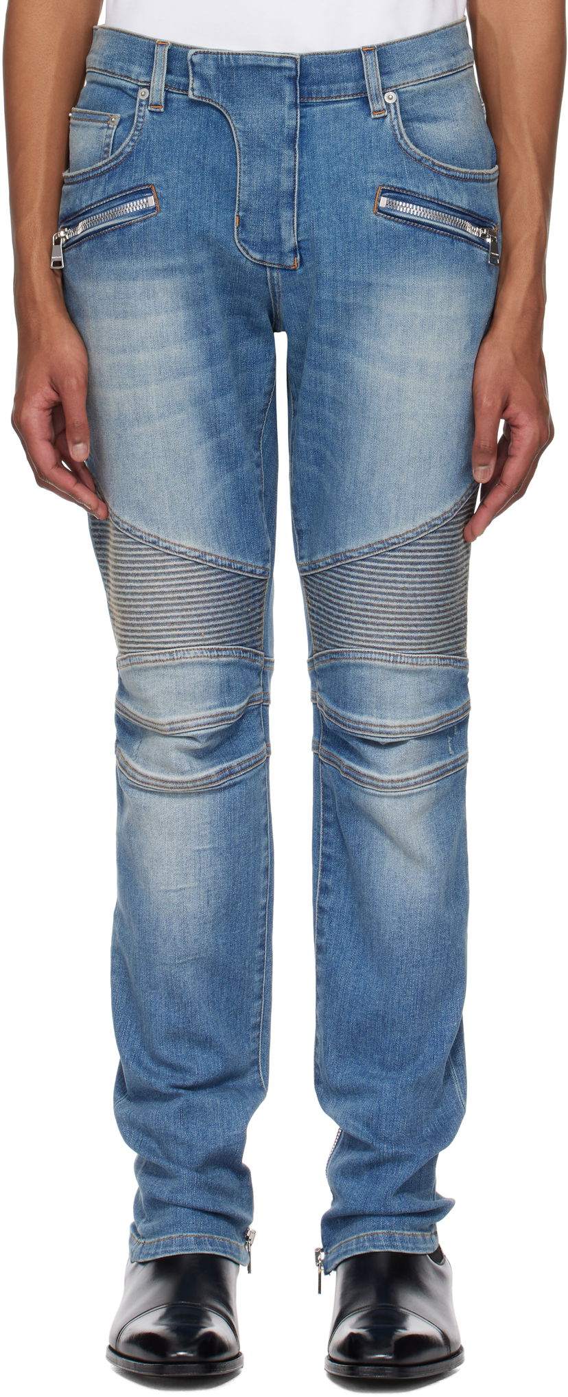Jeans Balmain Balmain Slim-Fit Biker Jeans Blå | EH1MG115DF44