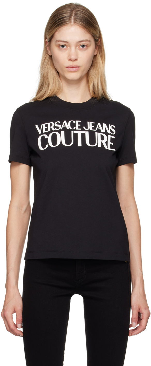 T-shirt Versace Jeans Couture Black Institutional Logo T-Shirt Sort | E77HAHE09_ECJ00E
