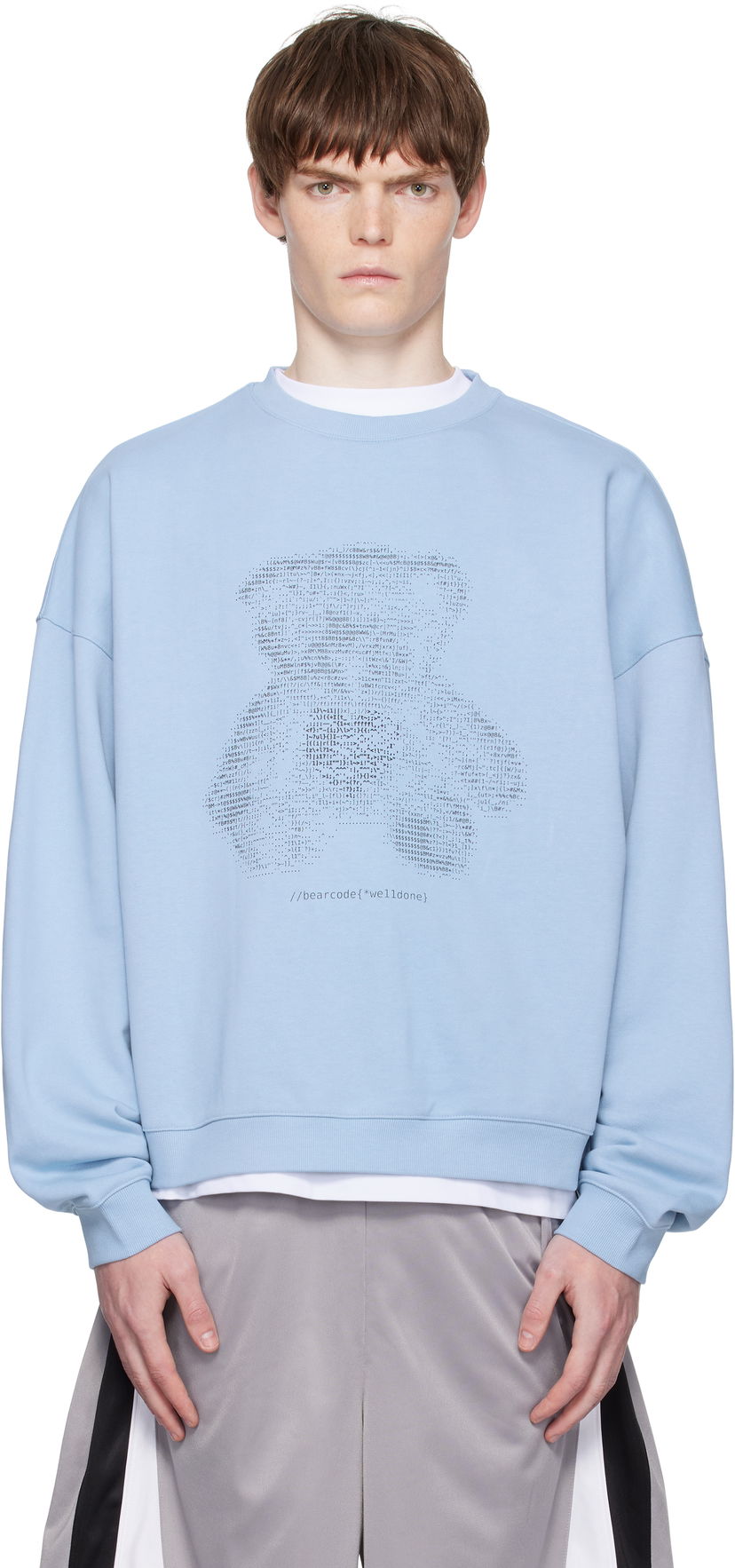 Sweatshirt We11done Coding Teddy Sweatshirt Blå | WD-TS2-25-789-U-BL