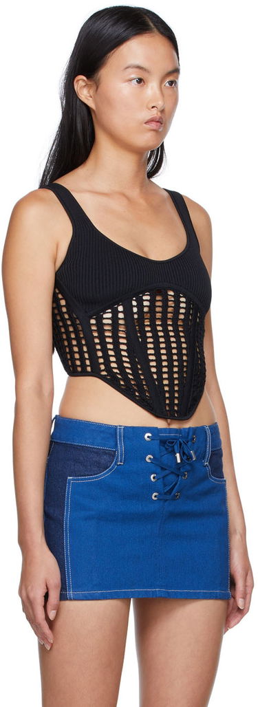 Tanktop Dion Lee Recycled Viscose Tank Top with Lace Up Hvid | A7568S22, 4