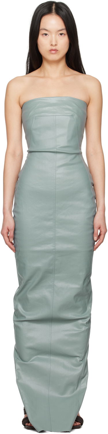 Kjole Rick Owens Rick Owens Hollywood Bustier Denim Gown Grøn | RP01E7524 SCT, 0
