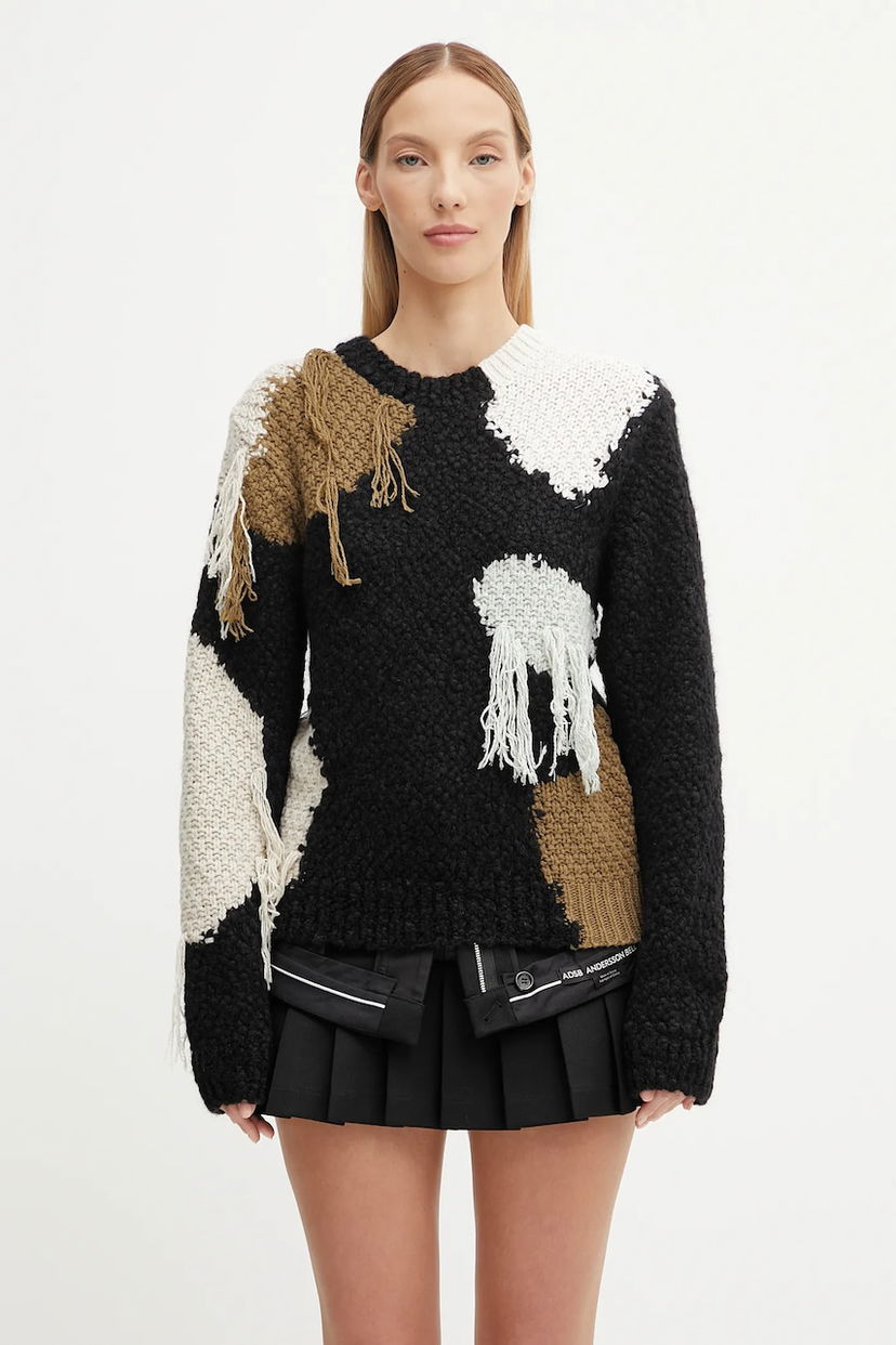 Sweater Andersson Bell Andersson Bell Sylvia Abstract Patchwork Wool Sweater Flerfarvet | atb1365w