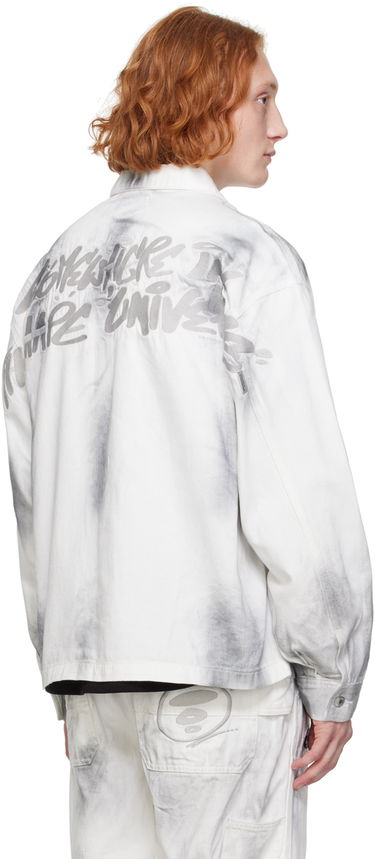 Jakke AAPE by A Bathing Ape AAPE by A Bathing Ape Faded Denim Jacket Hvid | AAPLJM7644XXMWHB, 2