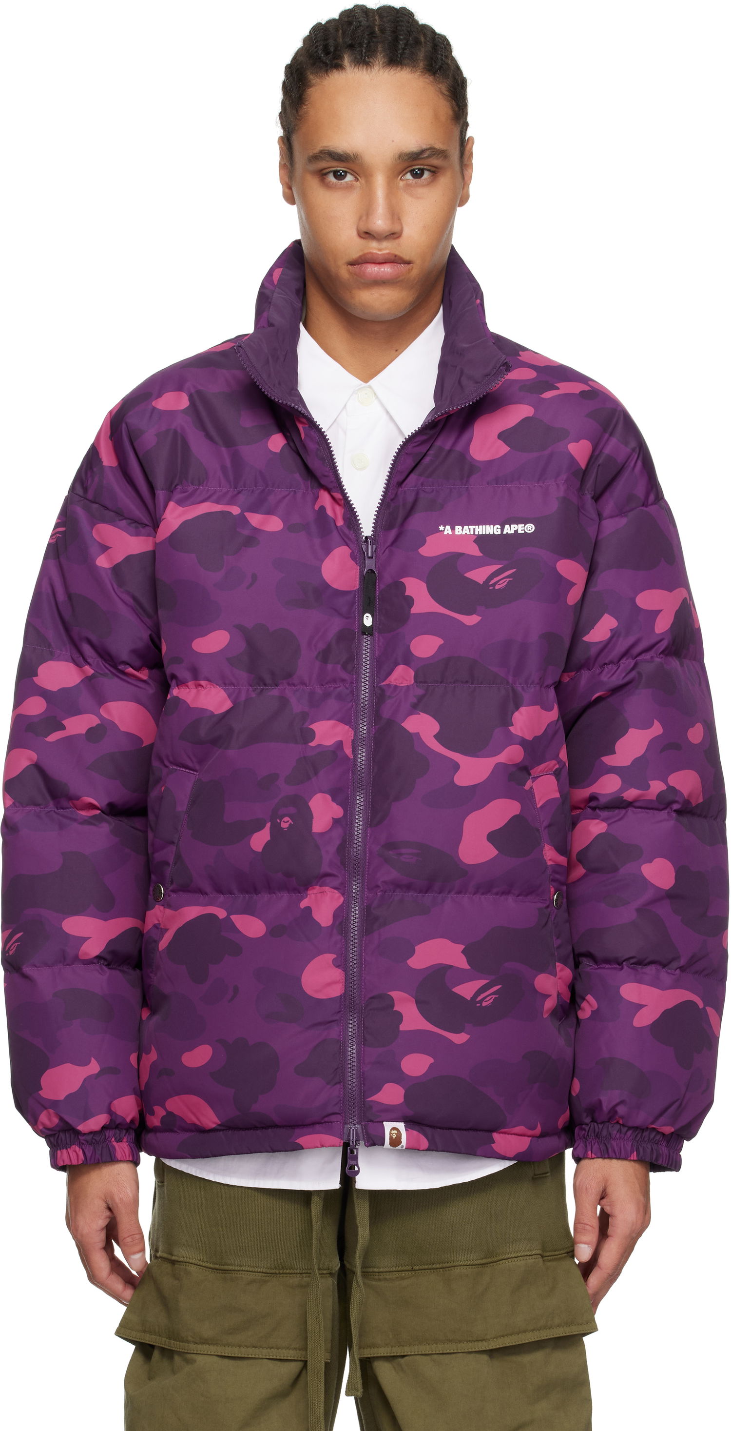 Puffer jakke BAPE Camo Reversible Down Jacket Lilla | 001DNK801007M, 0