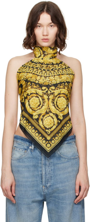 Tanktop Versace Versace Barocco Foulard Halter Top Sort | 1016588_1A11158, 0