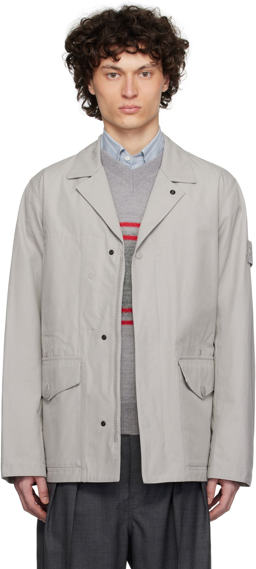 Jakke Stone Island Stone Island Weatherproof Cotton Canvas Jacket Grå | K1S15 A100002 S00F1