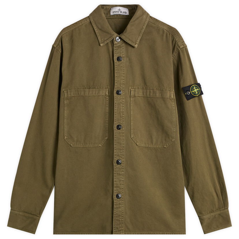 Jakke Stone Island Old Effect Garment Dyed Overshirt Grøn | K2S151200025-V0154