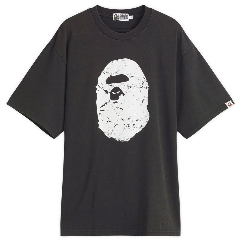 T-shirt BAPE A Bathing Ape Heavy Washed Ape Head Relaxed Fit T-Shirt, Size Large Sort | 001CSL301351M-BLK