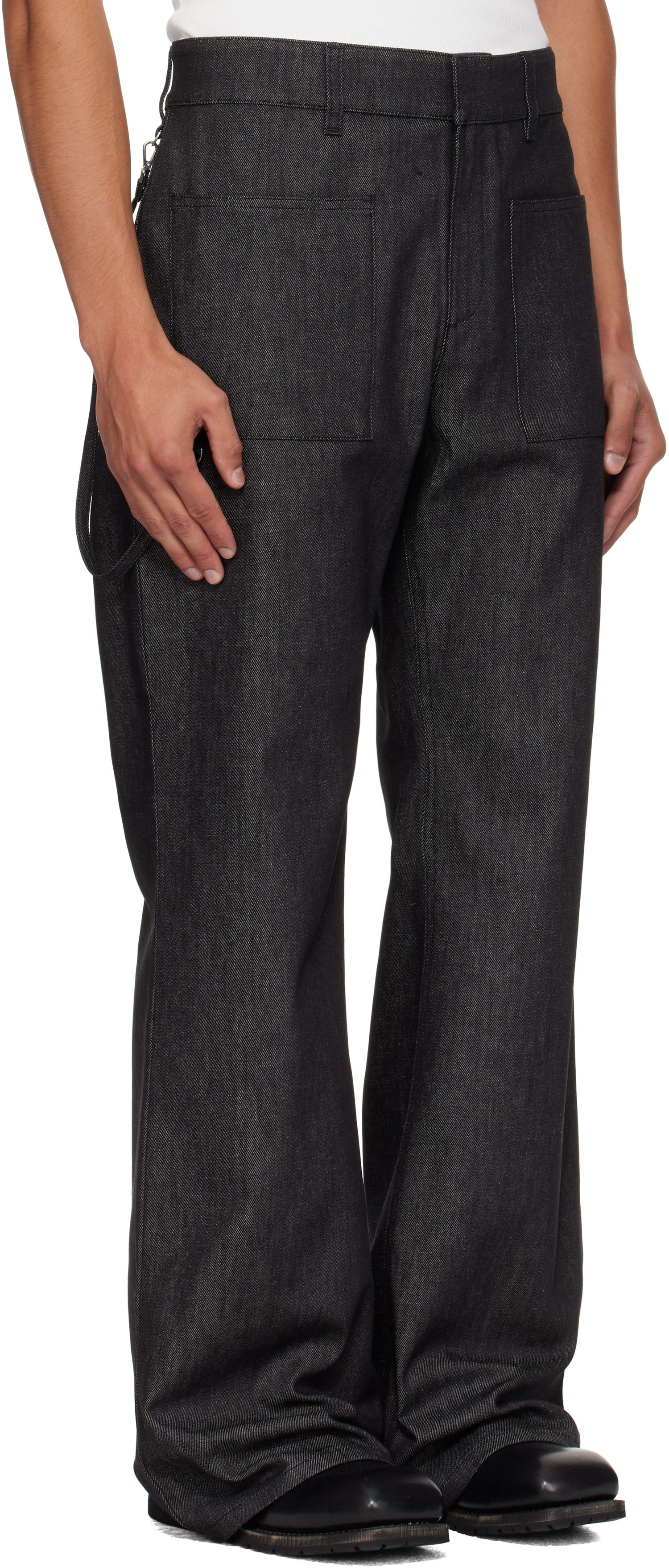Jeans Courrèges Courrèges 2-Pocket Flare Jeans Sort | 325DPA414DE0044, 1