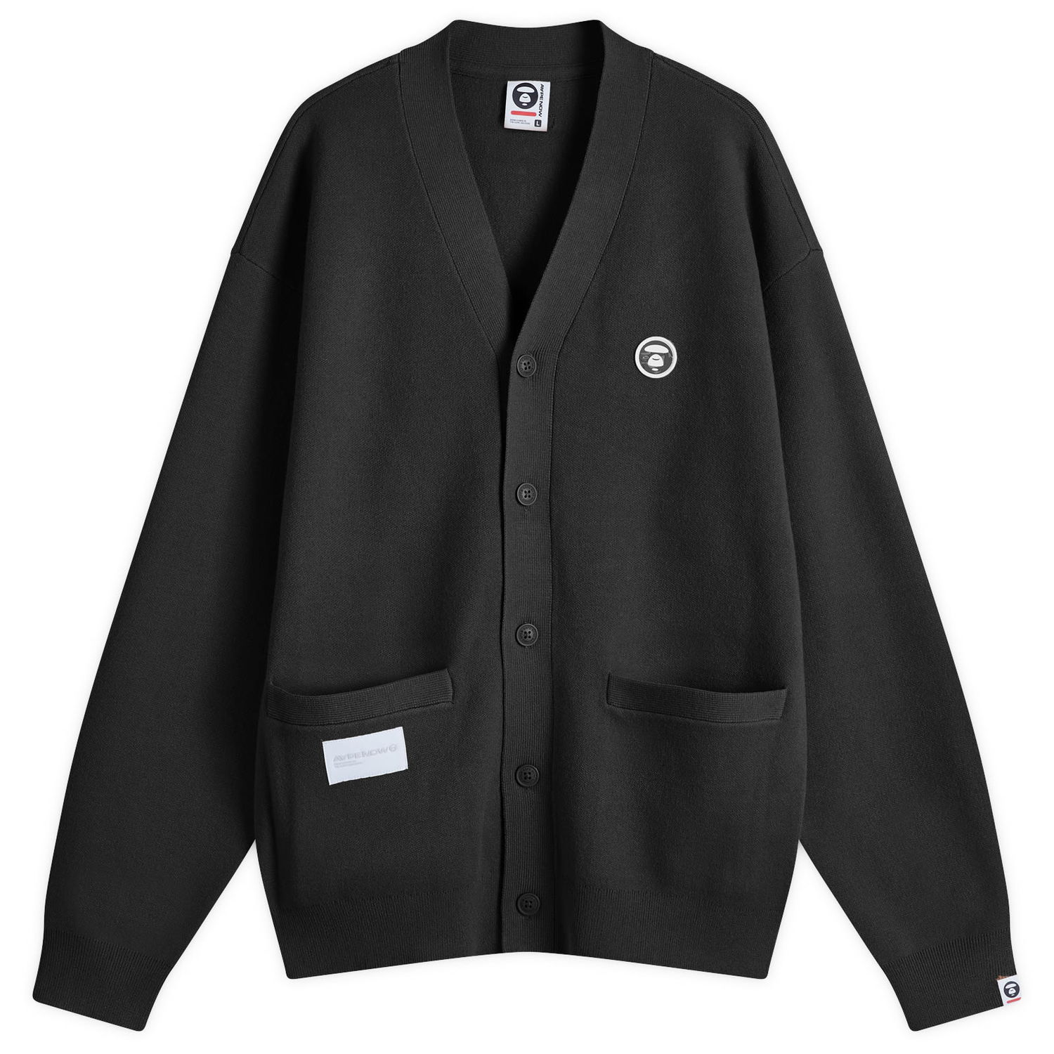 Sweater AAPE by A Bathing Ape AAPE Now Camo Badge Knit Cardigan Sort | AAPKNMB335XXNBKX, 0