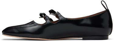 Kjole SHUSHU/TONG SHUSHU/TONG Double Bow Mary Jane Ballerina Flats Sort | MWDDAC04 LEA001, 2