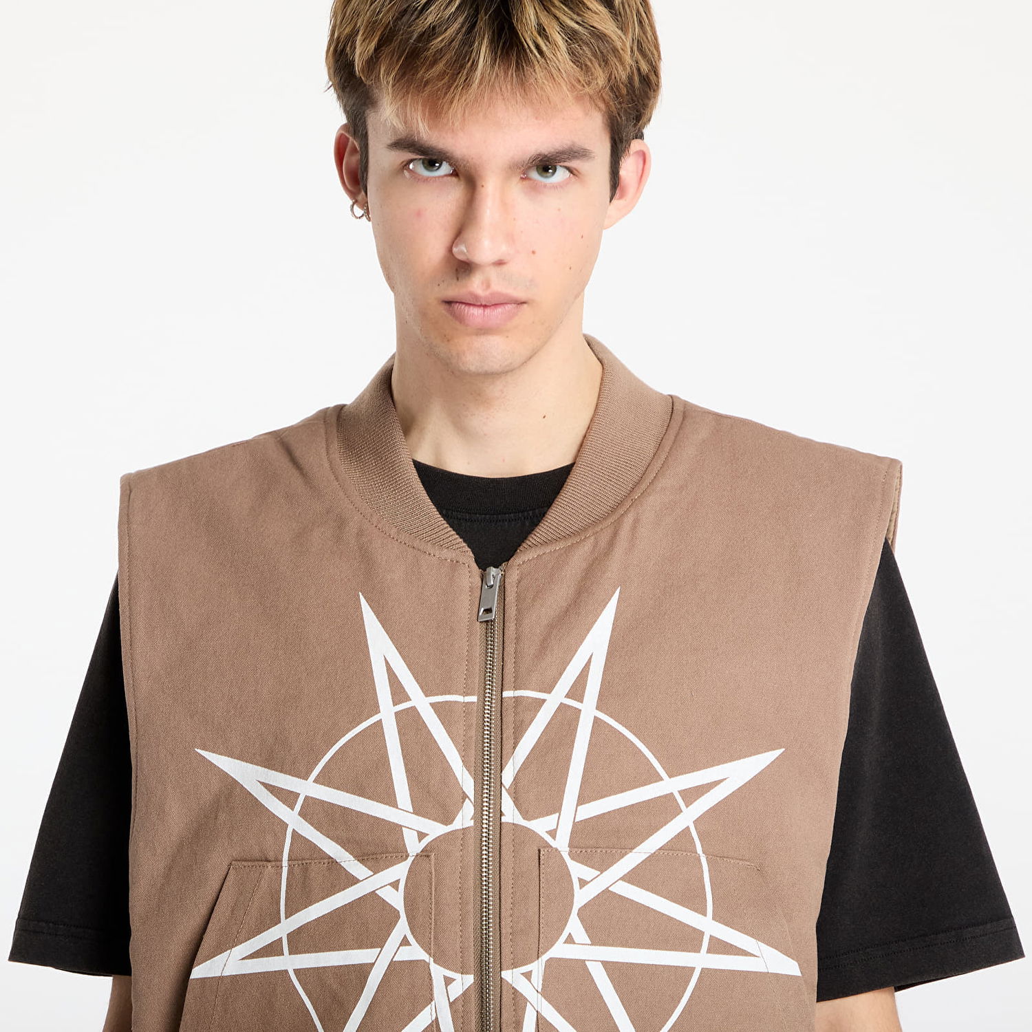 Vest Pleasures PLEASURES x Slipknot Padded Vest Brun | P25SK003 BEIGE, 1