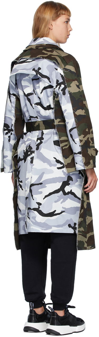 Trenchcoat VETEMENTS Vetements Layered Camo Trench Coat Grøn | WAH21JA943, 2