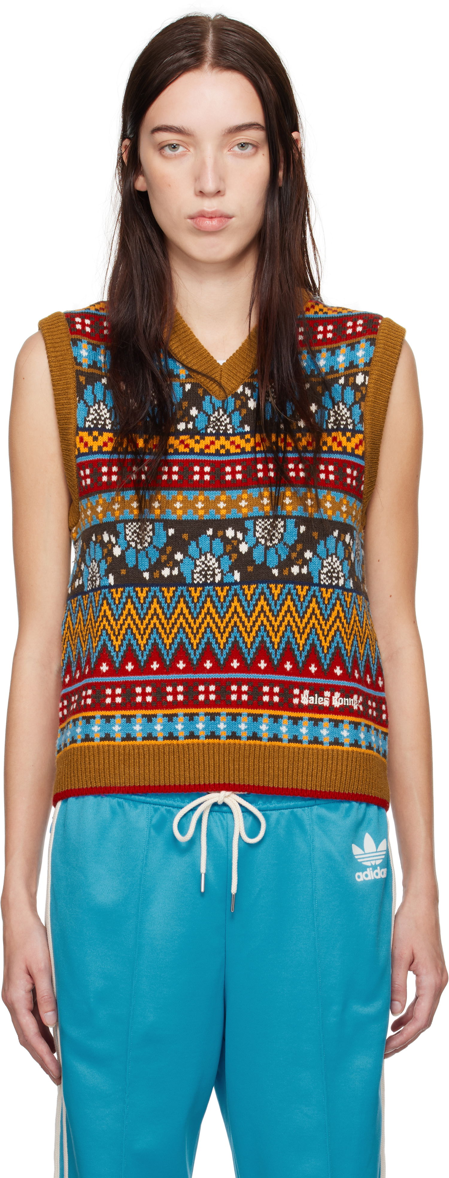 Vest Wales Bonner Wales Bonner Knit Vest Brun | JE5983, 0