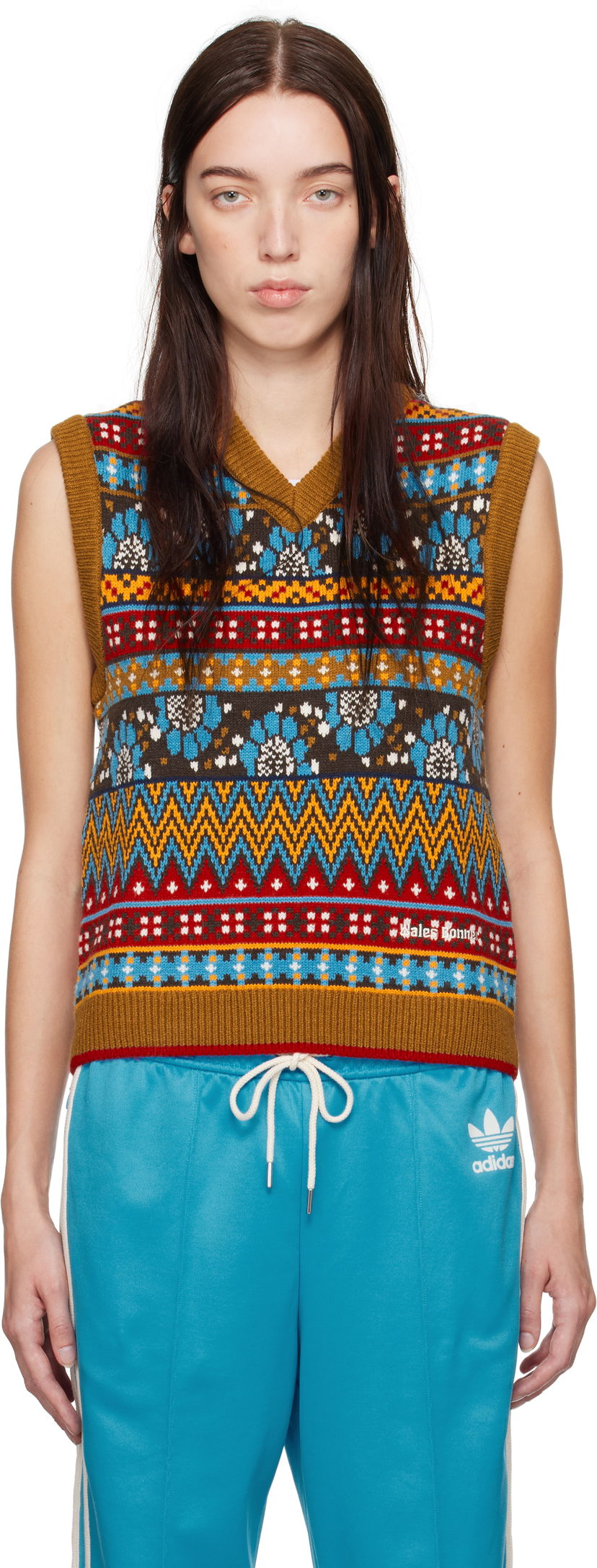 Vest Wales Bonner Wales Bonner Knit Vest Brun | JE5983