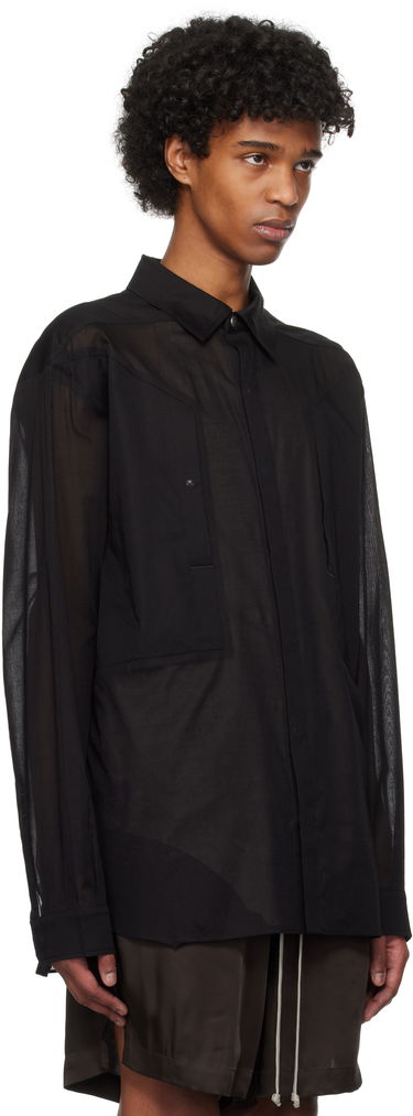 Skjorte Rick Owens Rick Owens Hollywood Jumbo Fogpocket Outer Shirt Sort | RU01E5240 CV, 1
