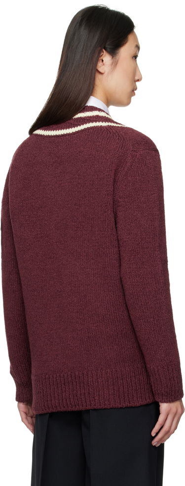 Sweater Moncler Moncler Padded V-Neck Sweater Bourgogne | K20939D00001M5493, 2