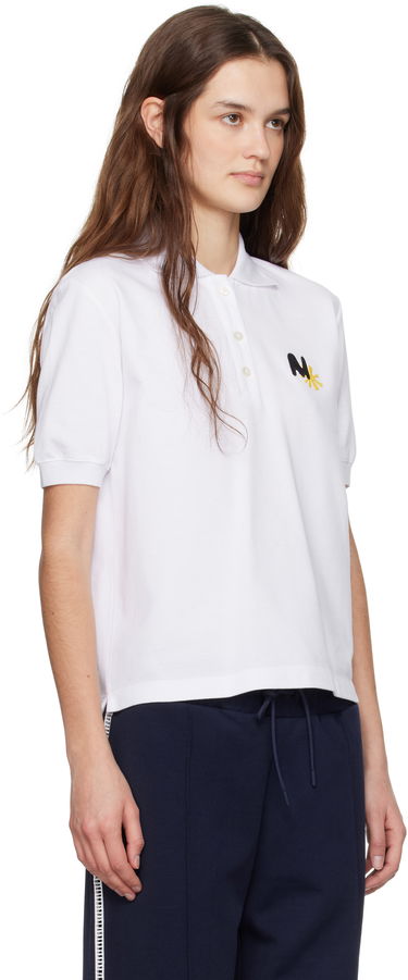 Polo skjorte MSGM MSGM Logo Patch Polo Hvid | 3841MDM80 257137, 1