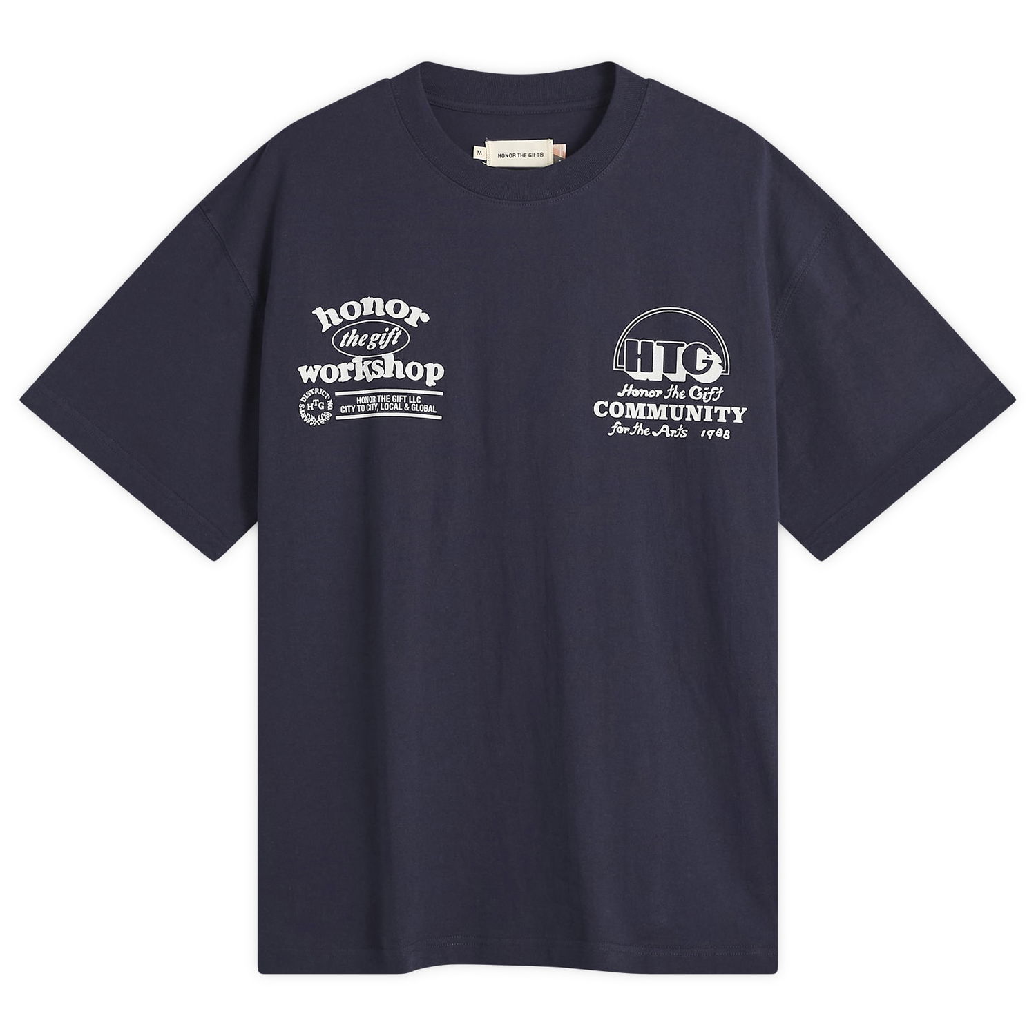 T-shirt Honor The Gift Workshop Community 1988 T-Shirt Mørkeblå | HTG250391-NVY, 0