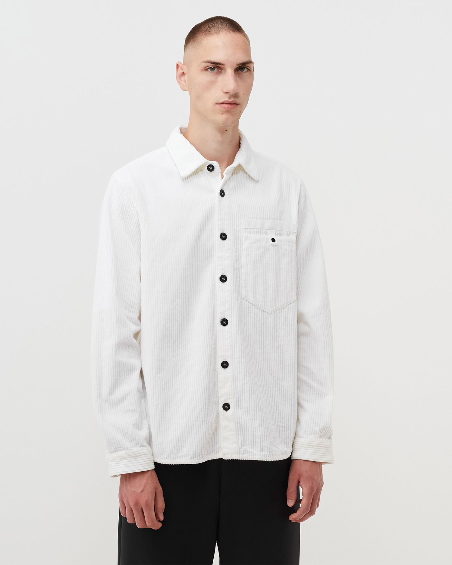 Skjorte Stone Island Overshirt Corduroy 400 Hvid | 8052572281440, 1