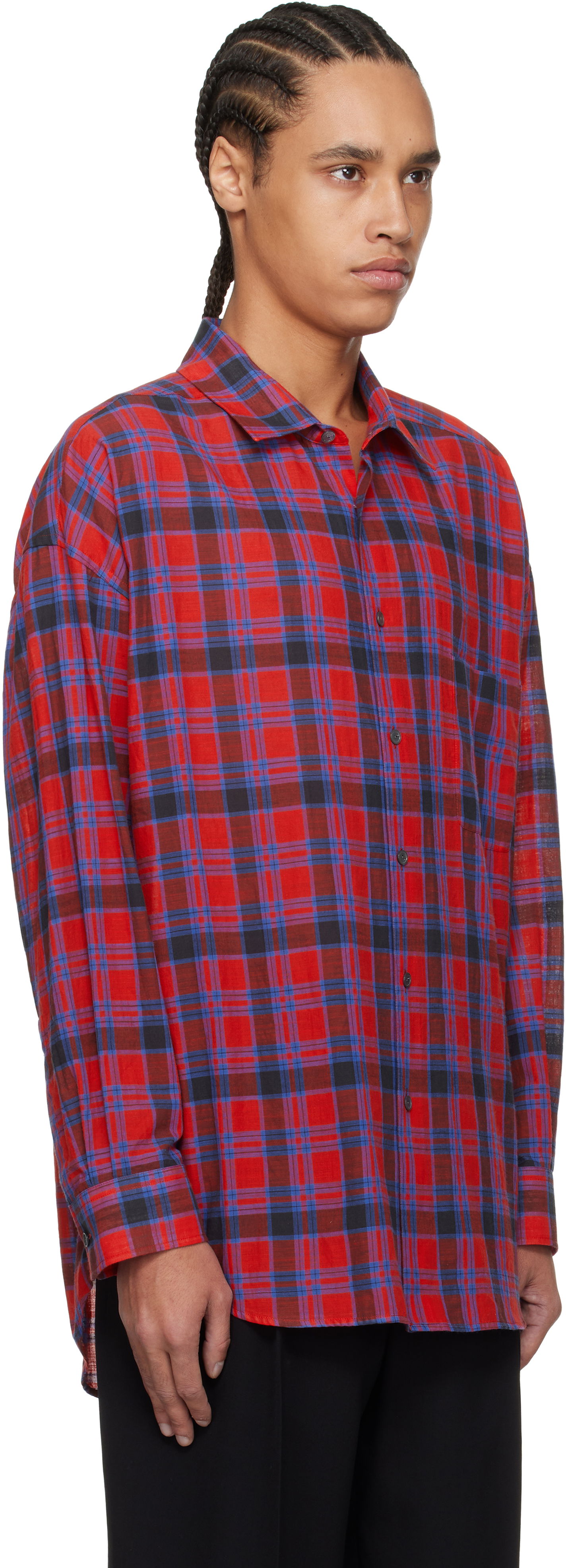 Skjorte The Row The Row Lancaster Plaid Shirt Rød | 882-W3796, 1