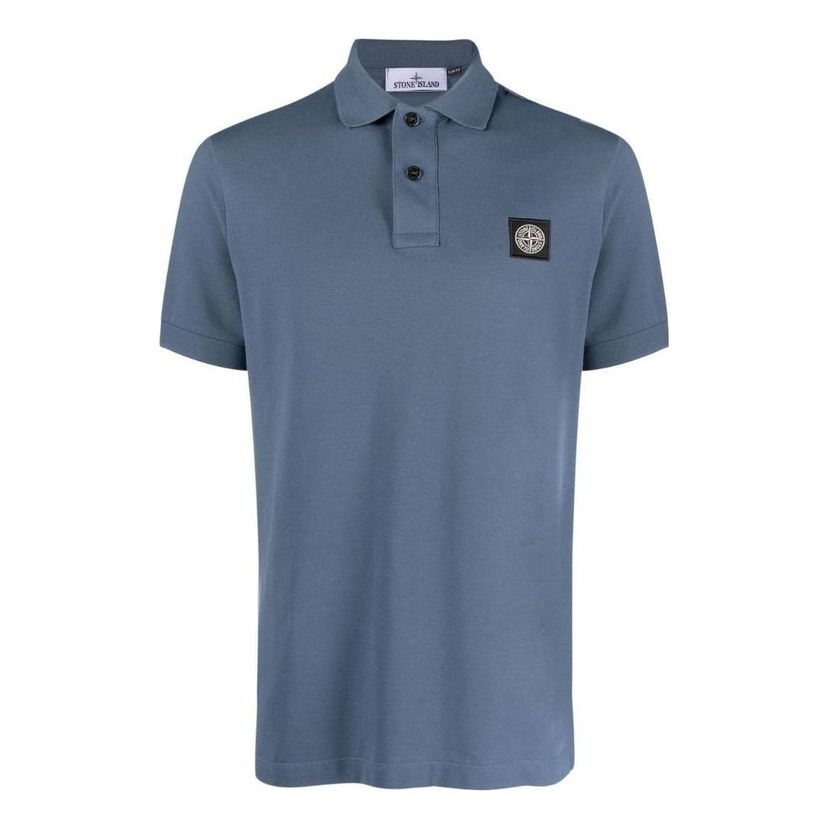 Polo skjorte Stone Island Logo Patch Polo Blå | 10152SC17-V0024
