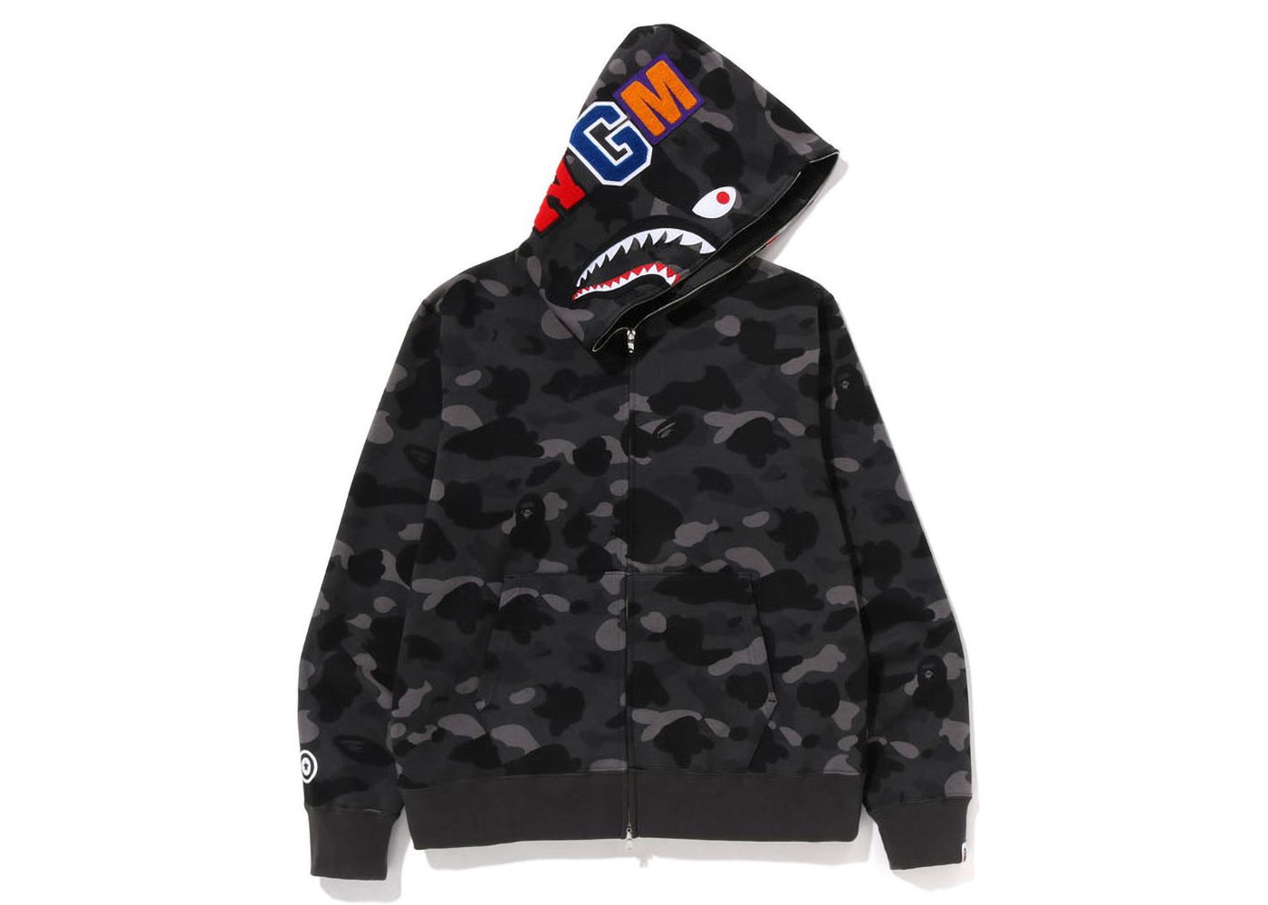 Sweatshirt BAPE Color Camo Shark Full Zip Hoodie Sort | 1J20-115-003, 0