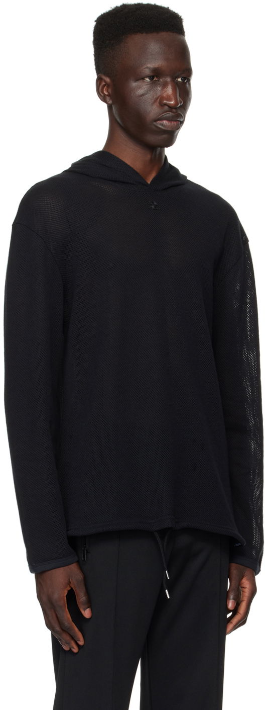 Sweatshirt Courrèges Courrèges Mesh Hoodie Sort | 124JHO027JS0069, 1