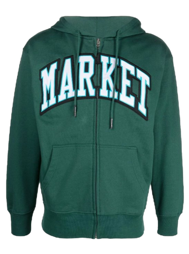 Sweatshirt MARKET Arc Zip-Up Hoodie Grøn | 397000384-2