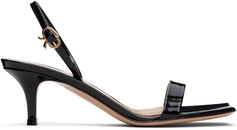 Tilbehør Gianvito Rossi Gianvito Rossi Ribbon Kitten Heel Sandals Sort | G32091-55RIC-VER