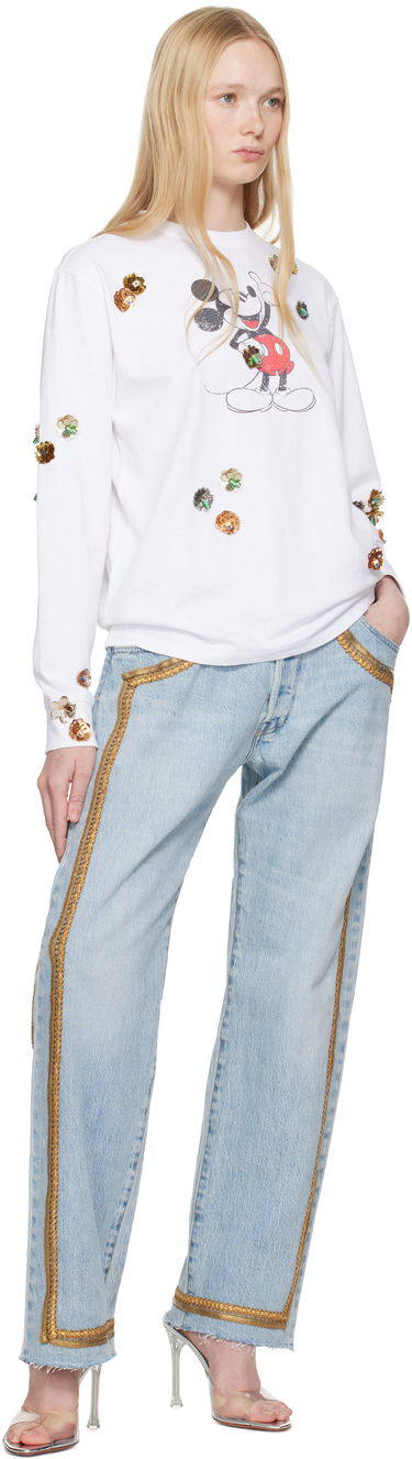 Sweater Coperni Coperni Disney Mickey Long Sleeve T-Shirt Hvid | DJS157SFF5037, 3