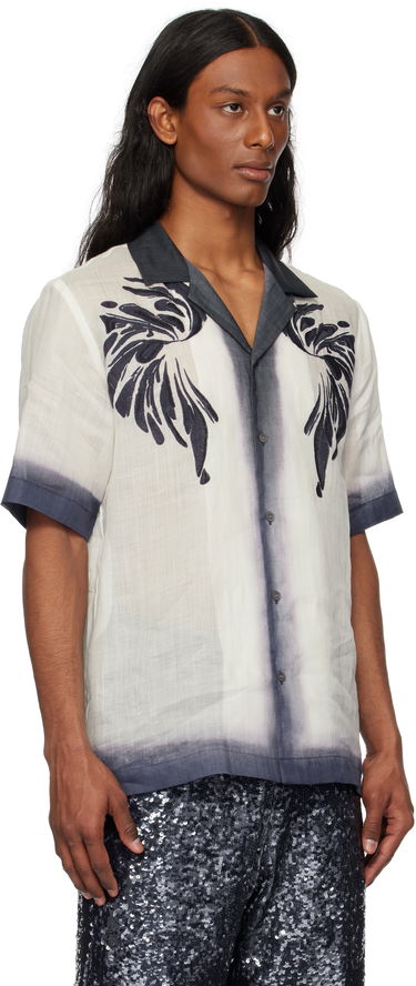 Skjorte Dries Van Noten Dries Van Noten Embroidered Linen Shirt Grå | 251-080748-1268, 1