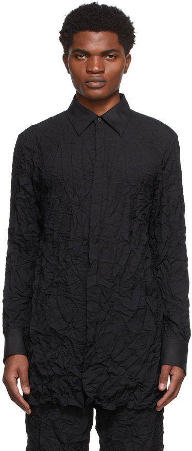 Skjorte Dion Lee Crinkle Button-Up Shirt Sort | C5017S22, 0