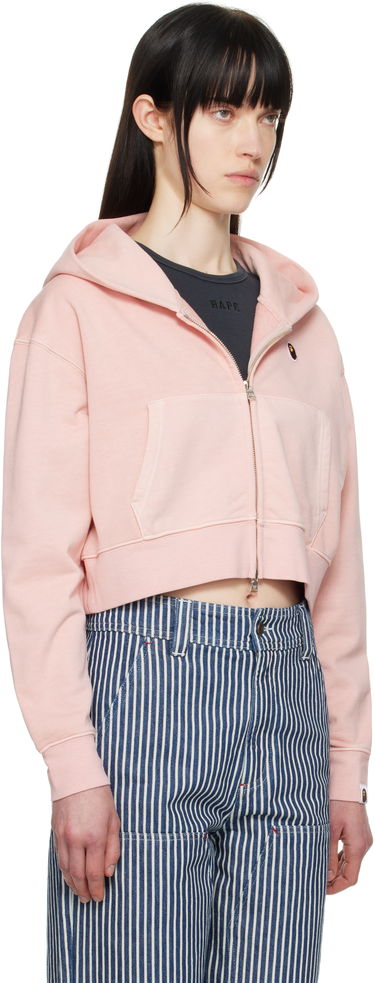 Sweatshirt BAPE BAPE One Point Cropped Zip Hoodie Mørkeblå | 001ZPL302007L, 4