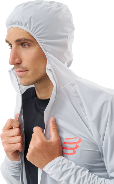 Jakke Compressport Compressport Hurricane Waterproof 10/10 Hooded Jacket Hvid | am00009b1046, 2