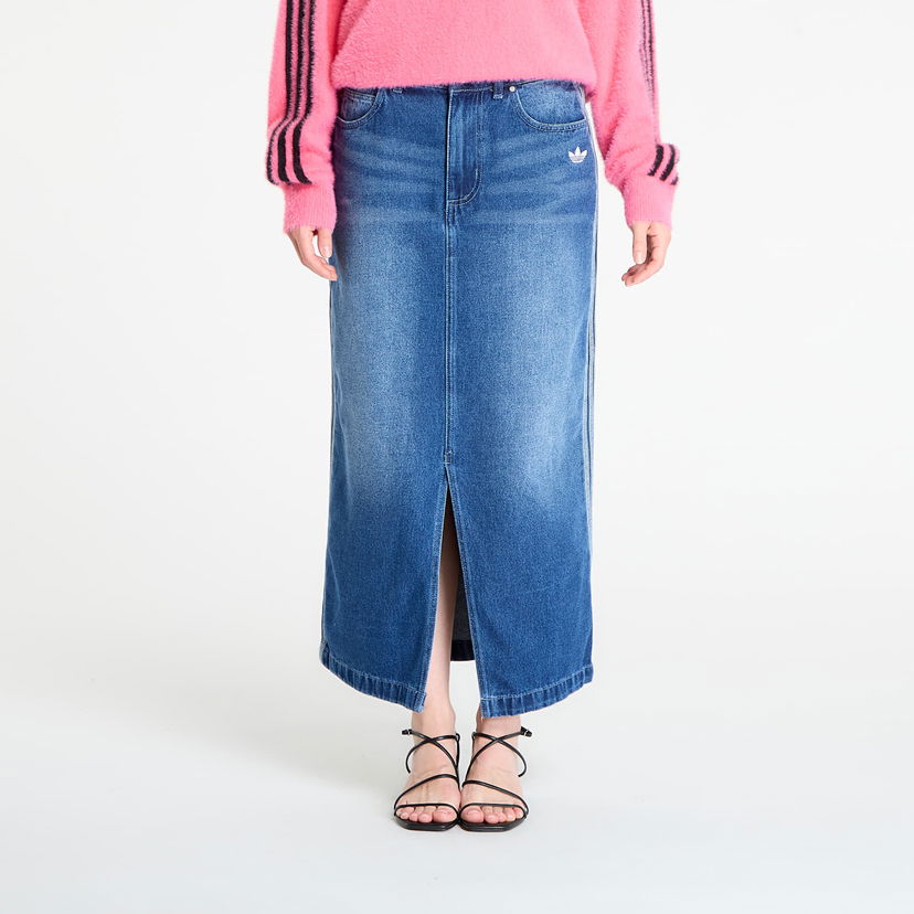 Nederdel adidas Originals Adicolor 3-Stripes Denim Pencil Skirt Blå | JW2658