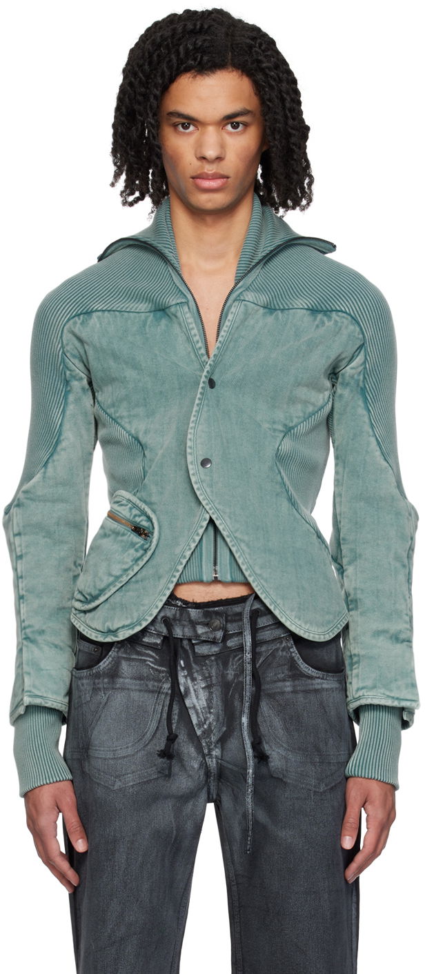 Jakke Ottolinger Ottolinger Silhouette Denim Jacket Grøn | 2100301