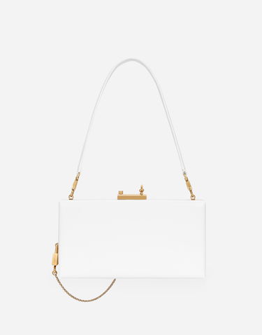 Skuldertaske Dolce & Gabbana Dolce & Gabbana Eva Shoulder Bag with Gold Chain Hvid | BB7703A3G1980002, 3