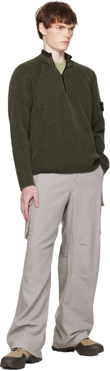 Sweater Stone Island Stone Island Full Rib RWS Wool Quarter-Zip Sweatshirt Grøn | K2S15 5100024 S00L7, 4