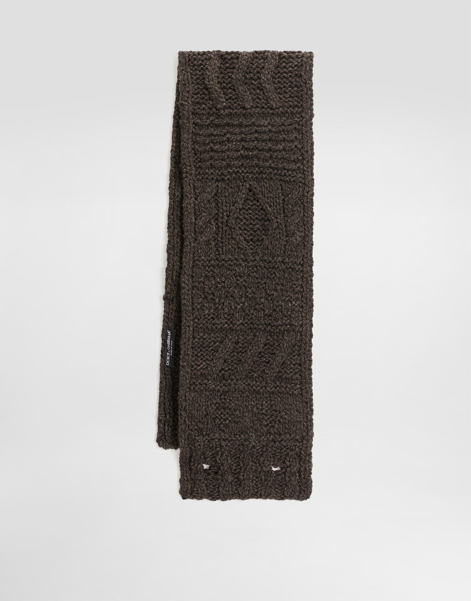 Tørklæde Dolce & Gabbana Dolce & Gabbana Knitted Wool Scarf Brun | GX31KTJDVD8M9499, 1