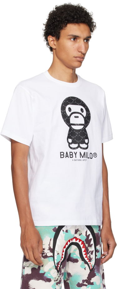 T-shirt BAPE BAPE College Monogram Baby Milo T-Shirt Hvid | 002TEL301008M, 4