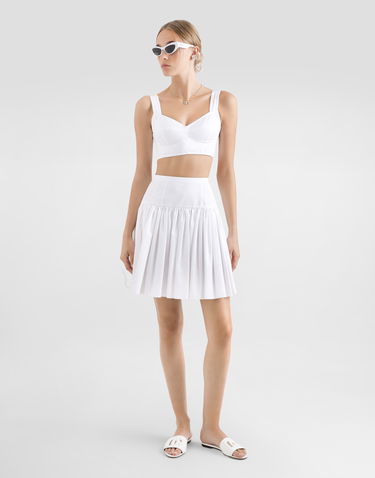 Nederdel Dolce & Gabbana Dolce & Gabbana Short Cotton Circle Skirt Hvid | F4CFATFU61AW0800, 1