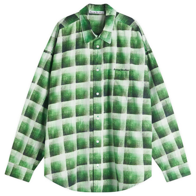 Skjorte Acne Studios Setar U Trafalgar Checked Shirt, Size Large Grøn | BB0615-AB8